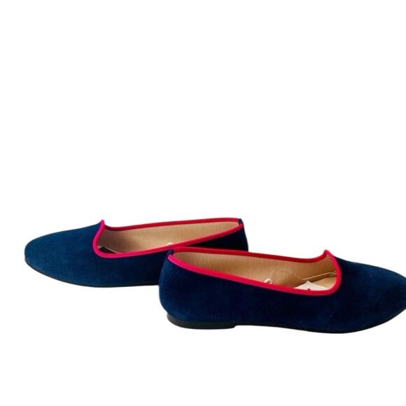 Avellini Italian Leather Elegant Suede Blue Fushia Comfort Flat Shoes Sz 7.5 NWT - Picture 4 of 12